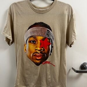 Cream and Red Iverson Graphic T-Shirt